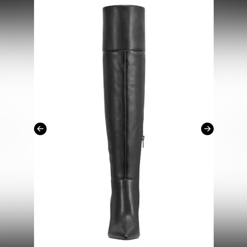 Marc Fisher Black Heeled Knee-High Boots - Picture 4 of 7